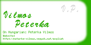 vilmos peterka business card